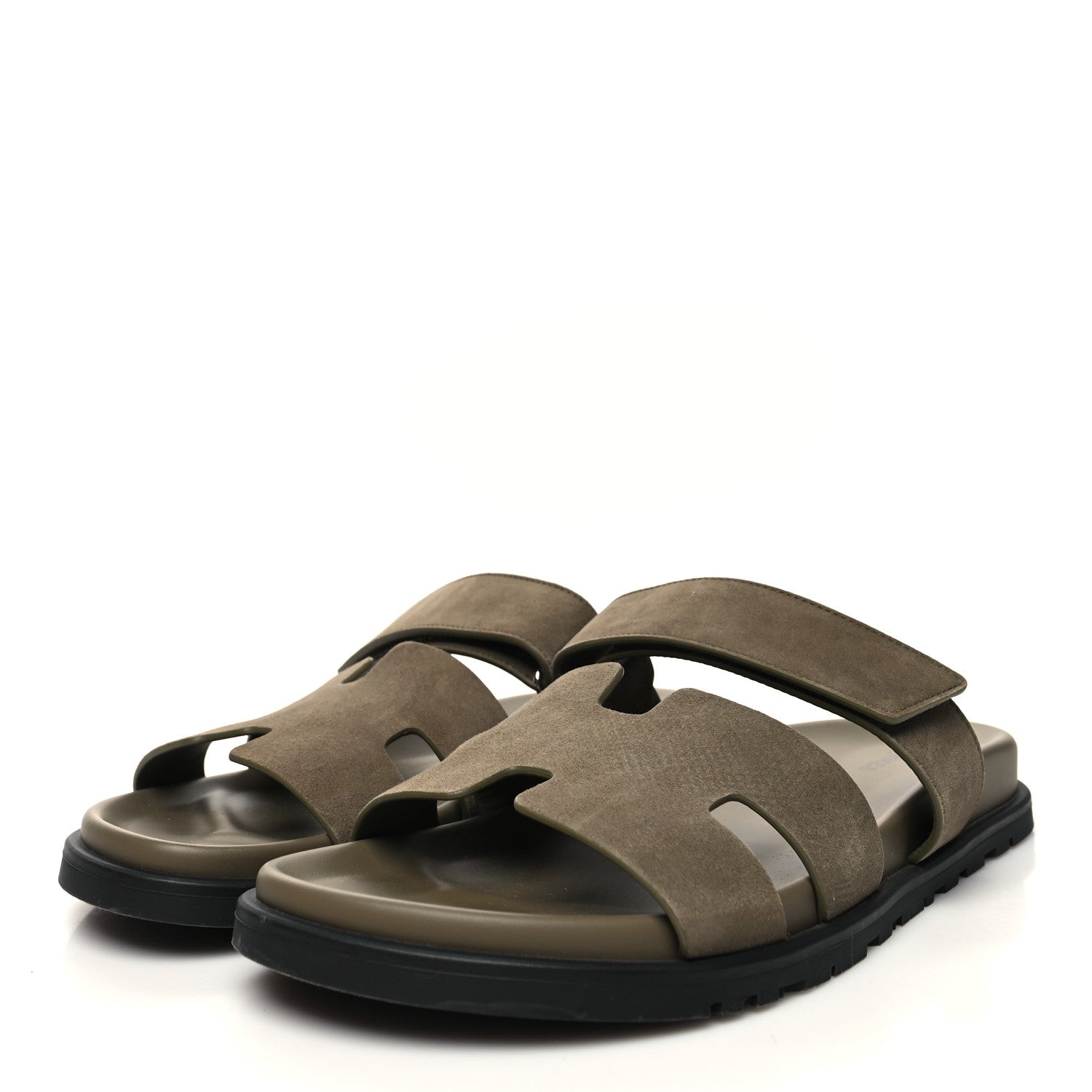Hermes Suede Goatskin Mens Chypre Sandals 43 Vert Toundra 3 of 8