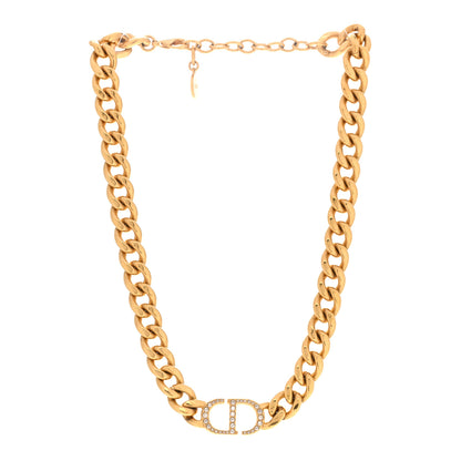 Christian Dior Metal Crystal 30 Montaigne Necklace Gold 3 of 5
