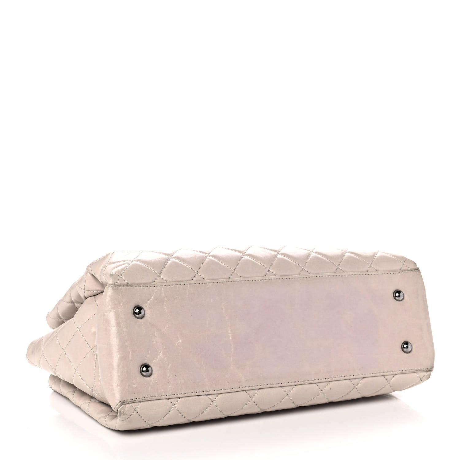 Chanel Glazed Calfskin Quilted Shopping Tote Light Beige 4 of 13