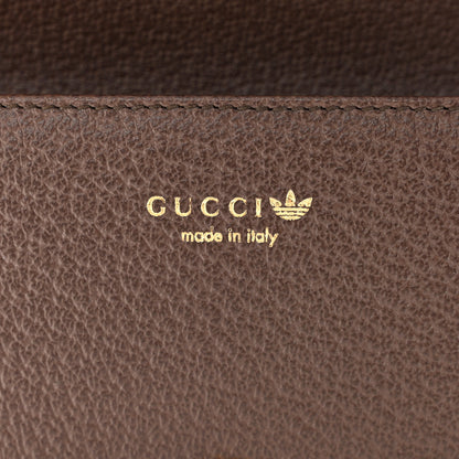 Gucci X ADIDAS Monogram Trefoil Embossed Wallet On Chain Brown 7 of 12
