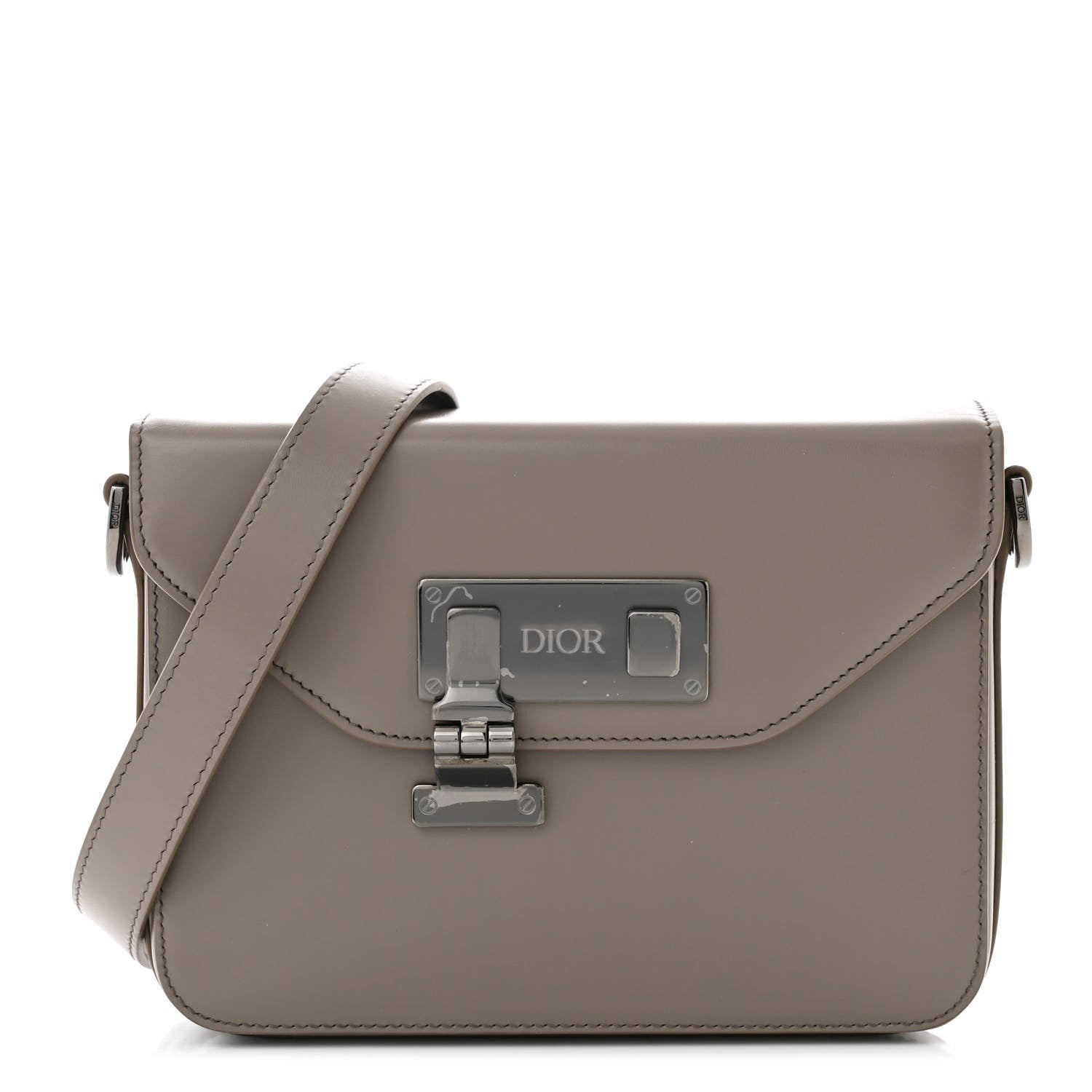 Christian Dior Smooth Calfskin Lock Messenger Bag Beige 1 of 10