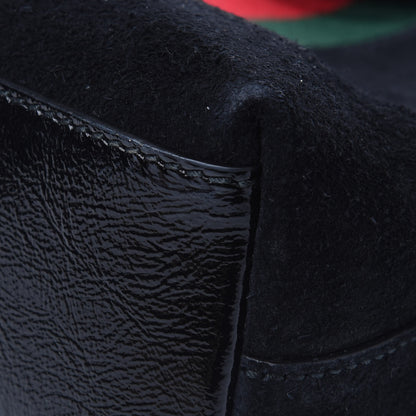 Gucci Suede Patent Web GG Small Ophidia Dome Shoulder Bag Black 11 of 15
