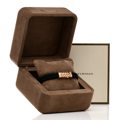 David Yurman 18K Rose Gold Rubber 9mm Chevron Bracelet Black 5 of 5