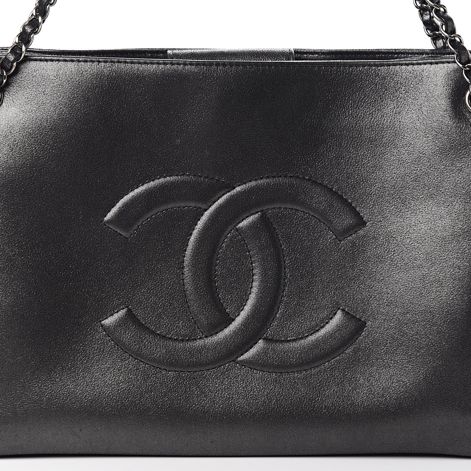 Chanel Iridescent Calfskin CC East West Shopping Tote Grey 10 of 11