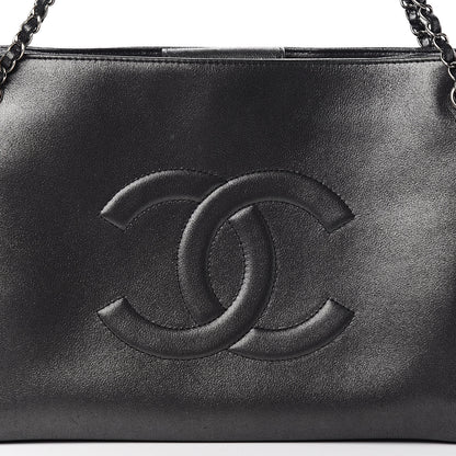 Chanel Iridescent Calfskin CC East West Shopping Tote Grey 10 of 11