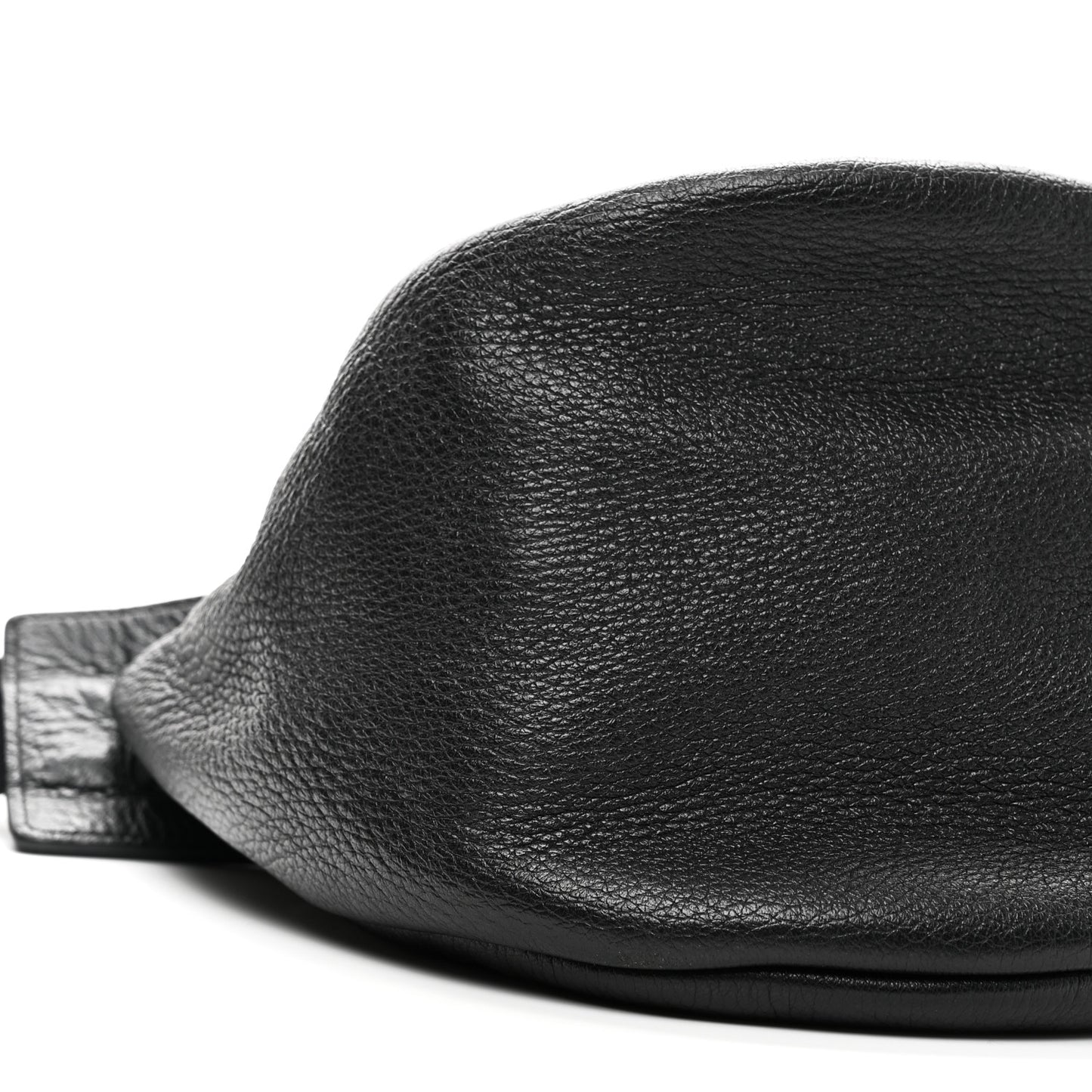 Grained Calfskin Large Slouchy Banana Bag Black