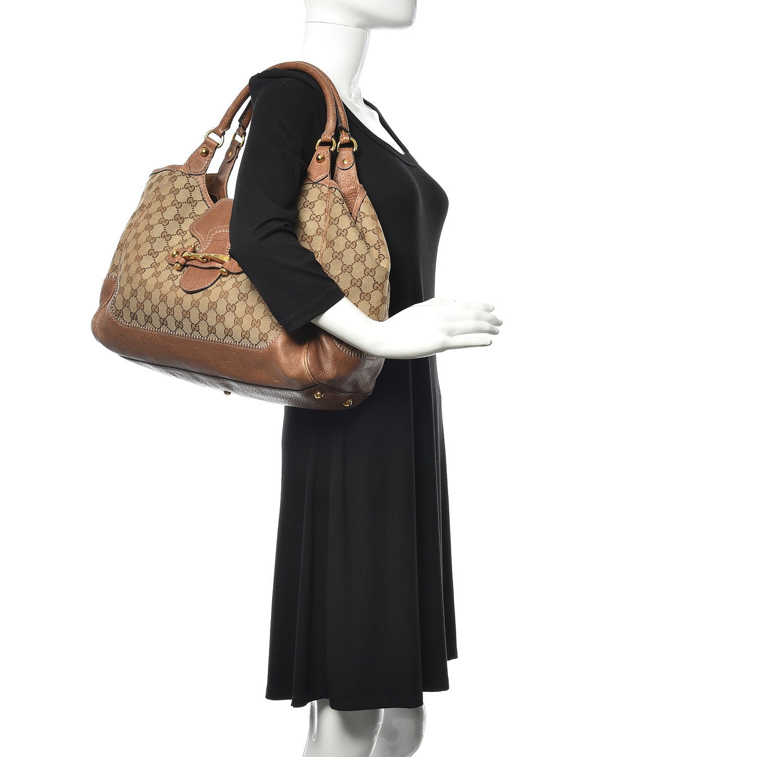 Gucci Monogram Large New Pelham Shoulder Bag Brown 2 of 10