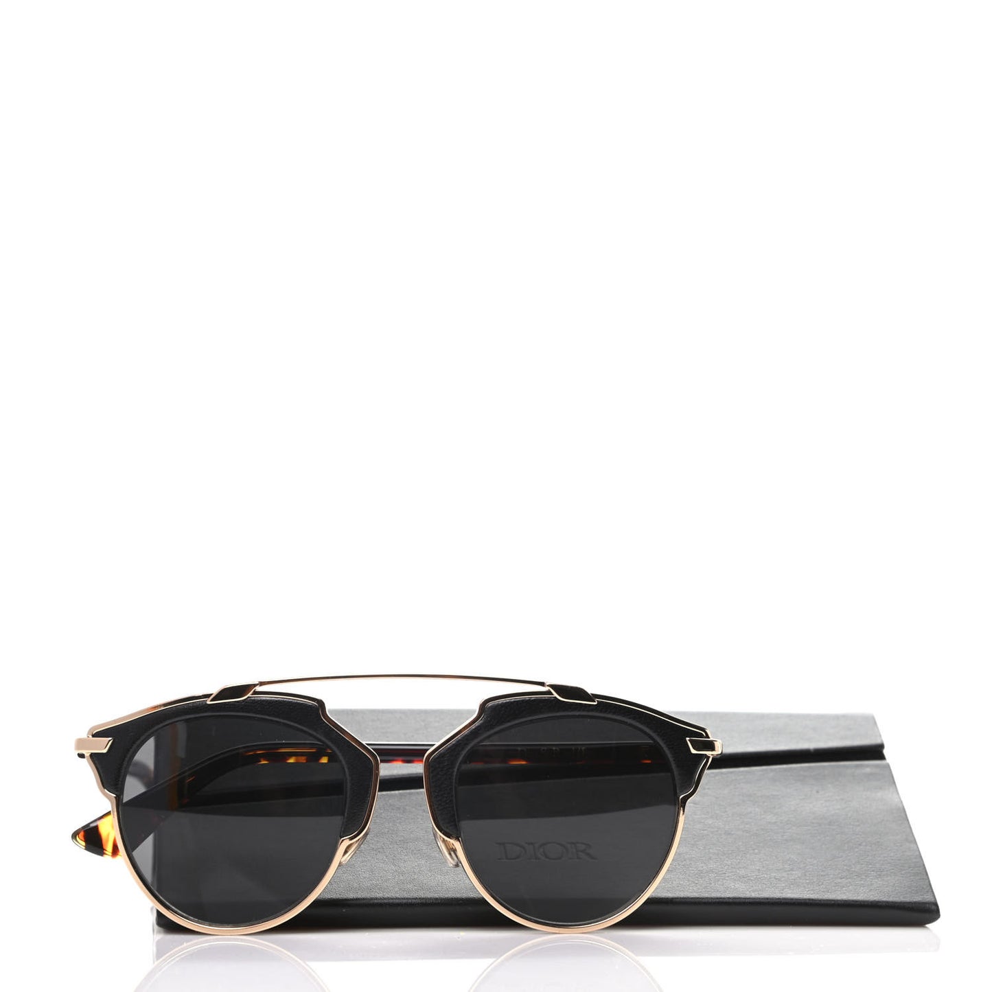Metal Lambskin So Real Sunglasses Black