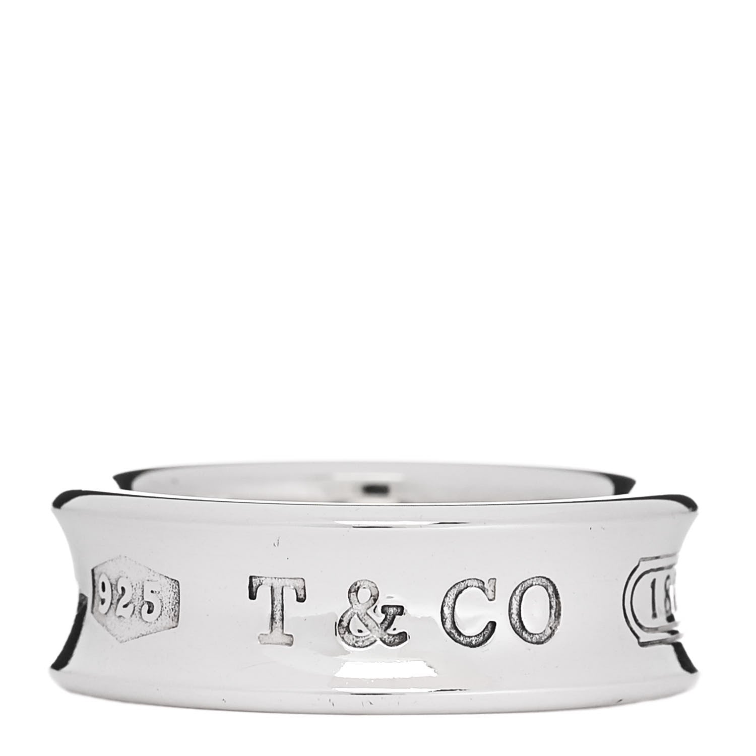 Tiffany Sterling Silver 1837 Band Ring 54 7 1 of 5