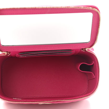 Chanel Lambskin Quilted Small Top Handle Vanity Case With Chain Dark Pink 5 of 12