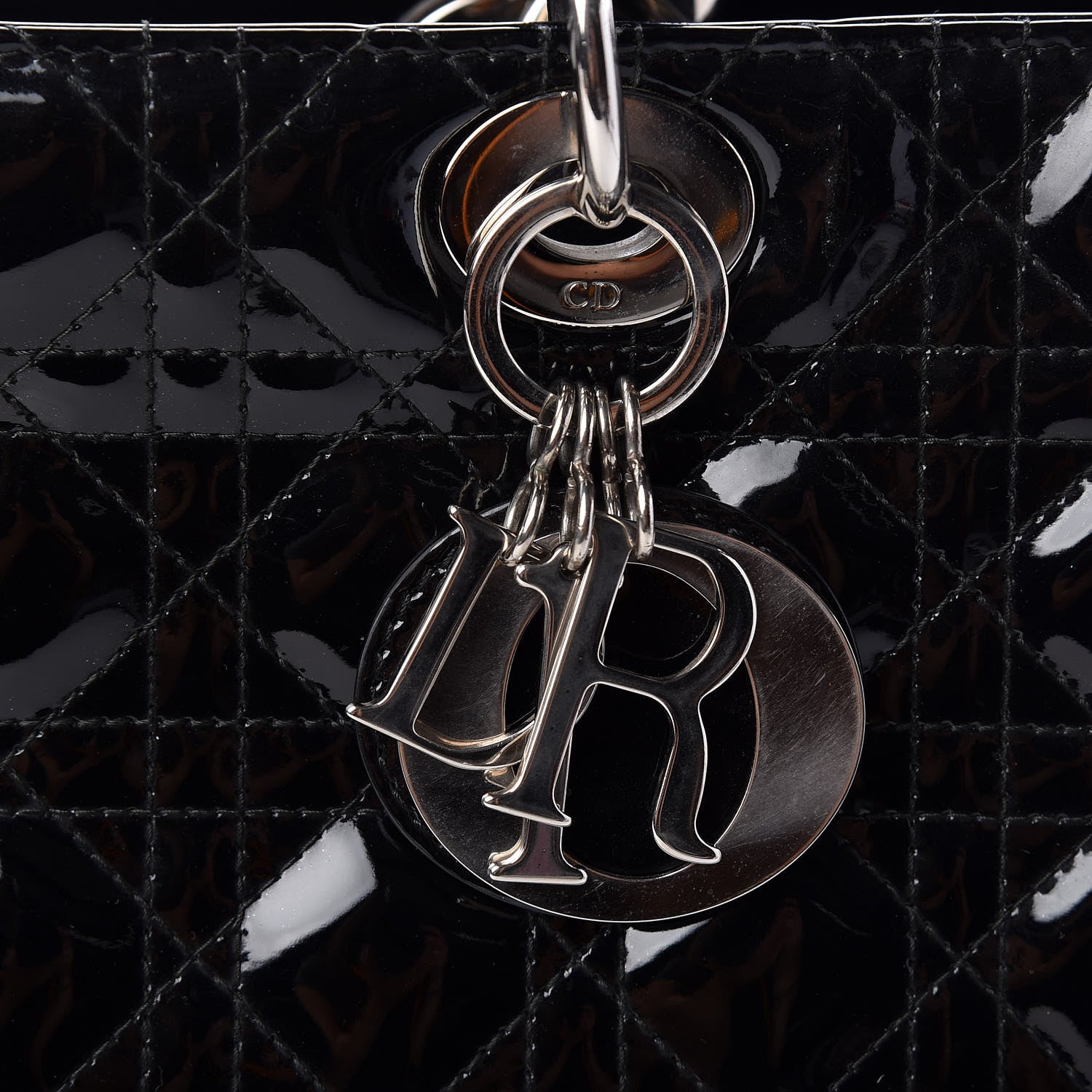 Christian Dior Patent Cannage Large Lady Dior Black 9 of 15