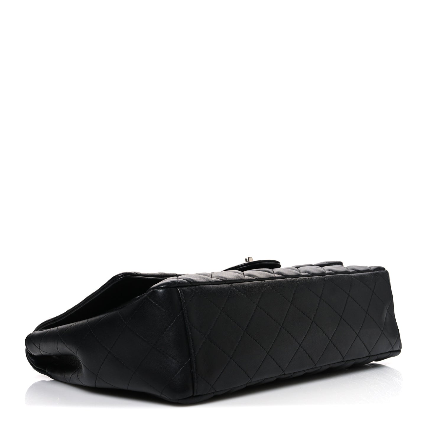 Lambskin Quilted Maxi Single Flap Black