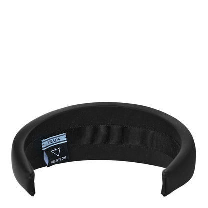 Prada Re-Nylon Metal Triangle Logo Headband Black 5 of 6