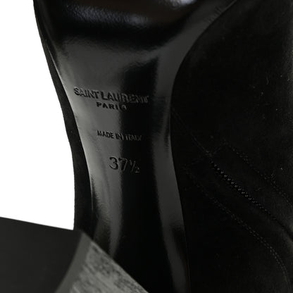 Saint Laurent Suede Joplin Buckle 105 Booties 37.5 Black 11 of 15