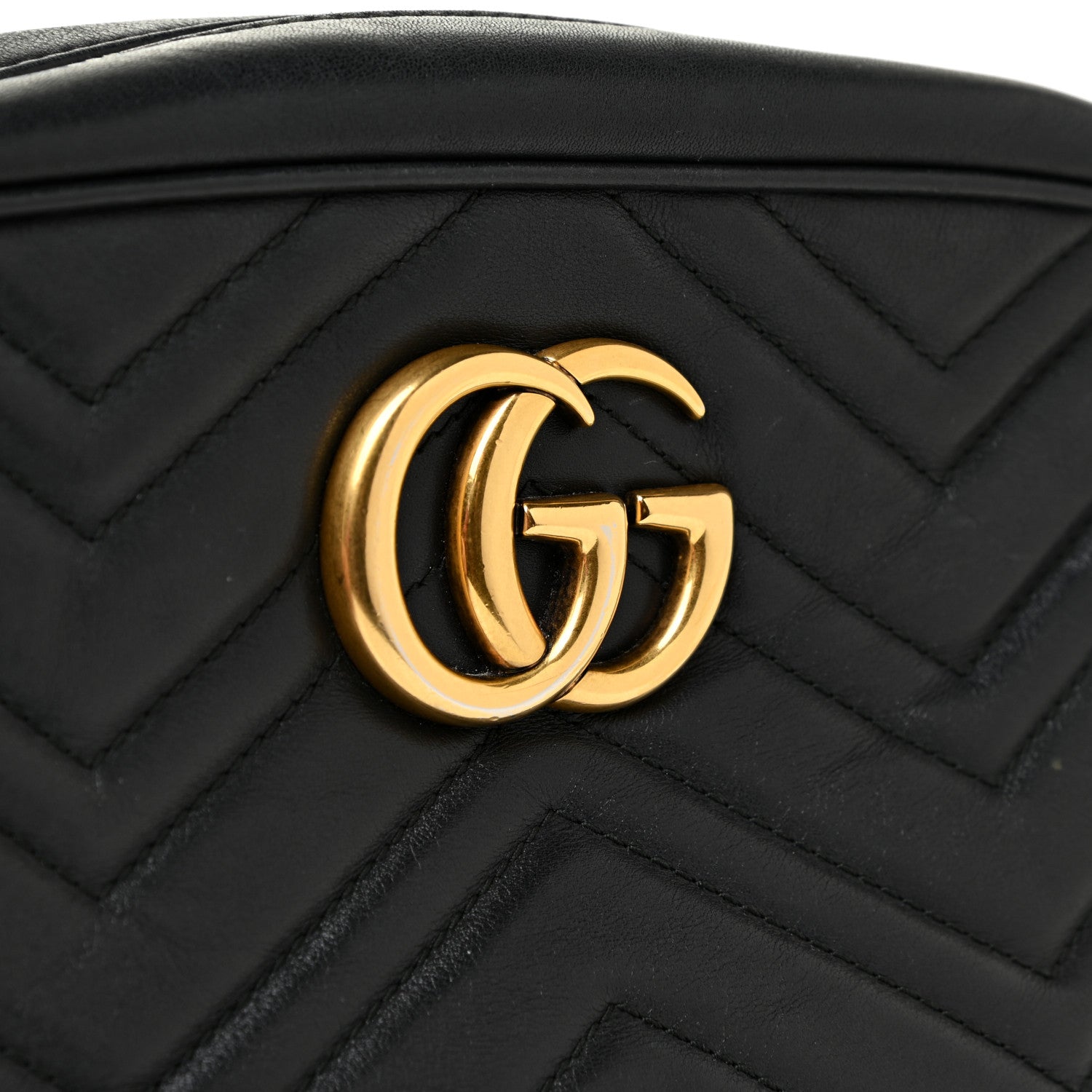 Gucci Calfskin Matelasse Small GG Marmont Chain Shoulder Bag Black 11 of 12