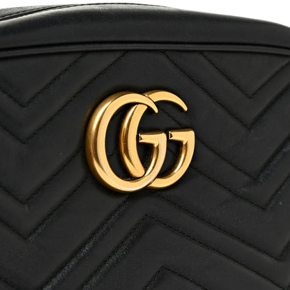 Gucci Calfskin Matelasse Small GG Marmont Chain Shoulder Bag Black 11 of 12