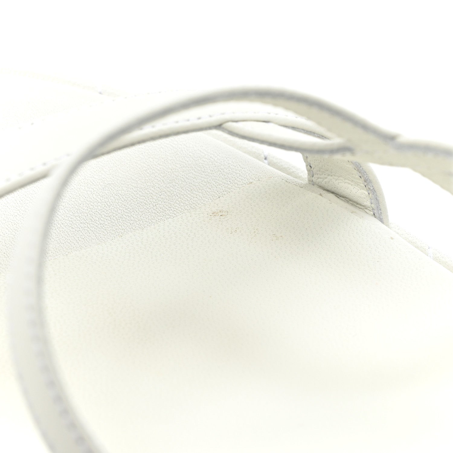 Chanel Calfskin Quilted Wedge Logo Sandals 36 White 12 of 12