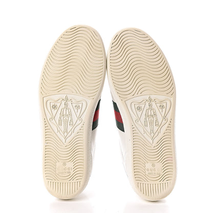 Gucci Calfskin Web Bee Embroidered Womens Ace Sneakers 36 White Green 7 of 15