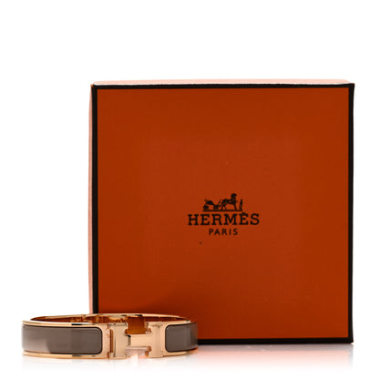 Hermes Enamel Narrow Clic Clac H Bracelet PM Marron Glace 5 of 5