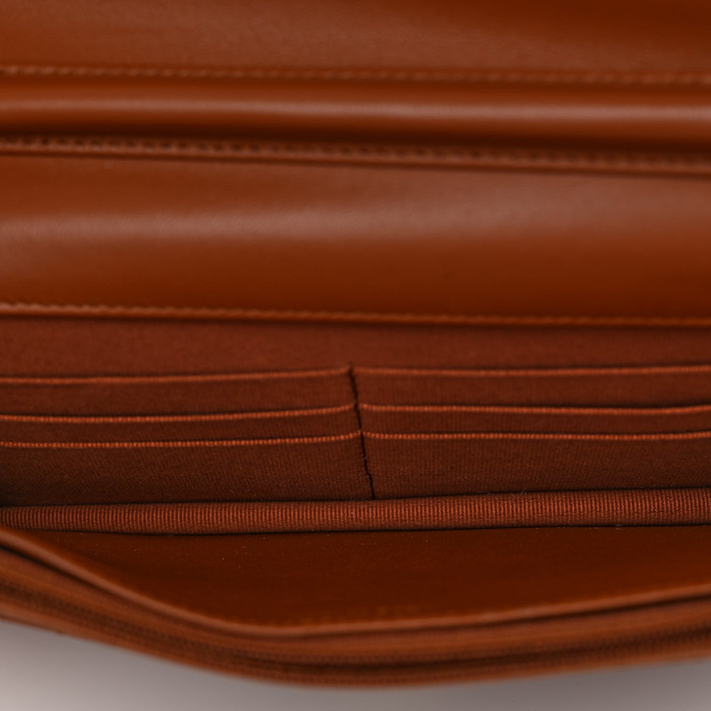 Lambskin Quilted Studded CC Wallet On Chain WOC Light Brown