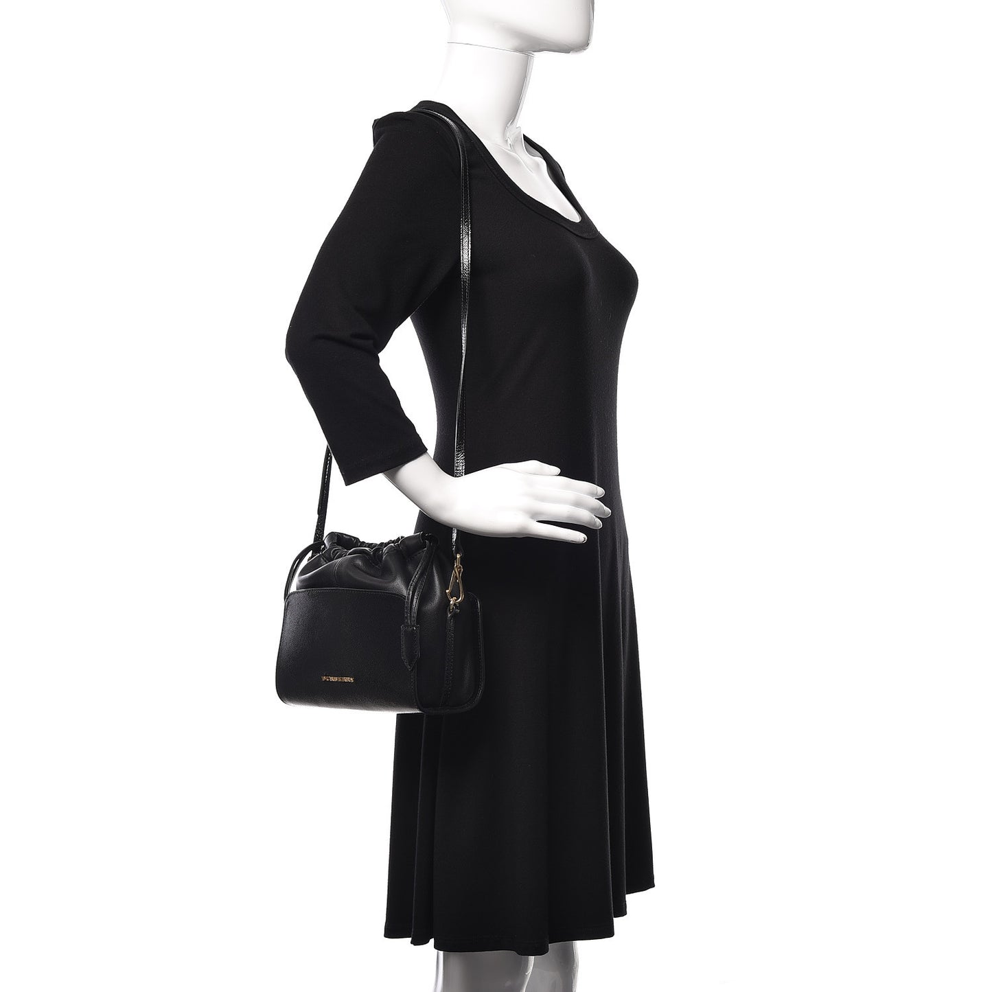Patent Grained Calfskin Little Crush Black