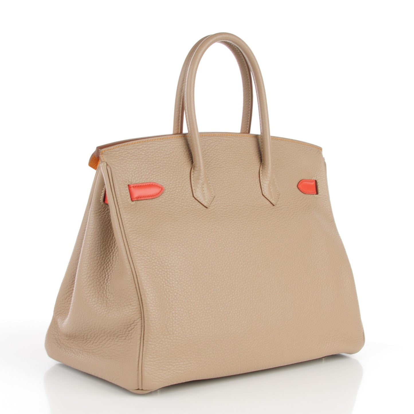 Taurillon Clemence Swift Tri-Color Birkin 35 Sanguine Gris Tourterelle Moutarde