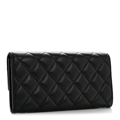 Chanel Lambskin Quilted Large Flap Wallet Black 3 of 12