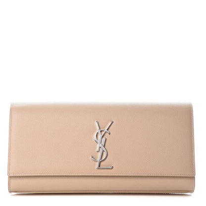 Saint Laurent Grain De Poudre Classic Monogram Cassandre Clutch Nude Powder 1 of 8