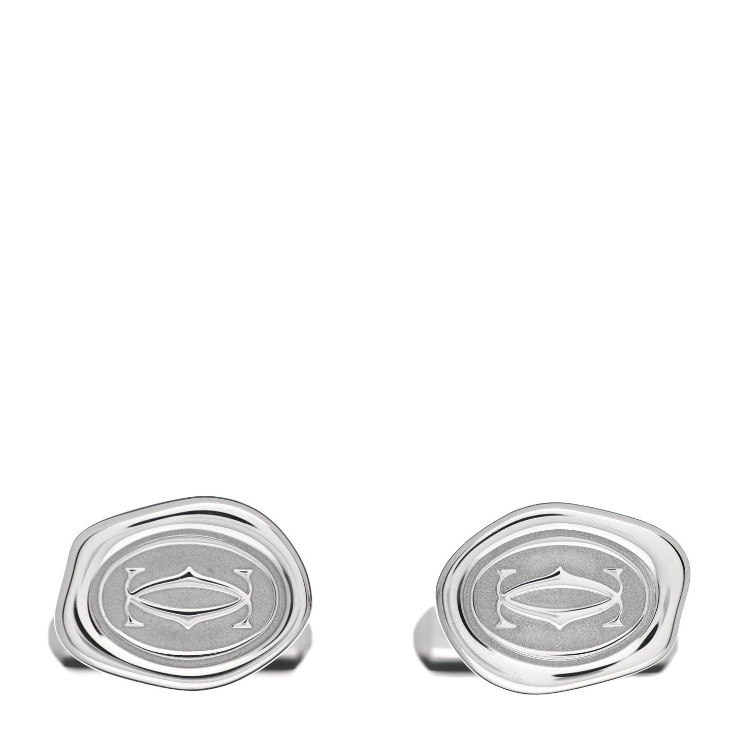 Sterling Silver Palladium Finish Wax Seal Motif Cufflinks