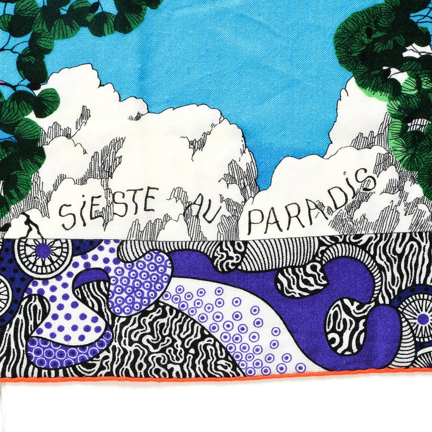 Cashmere Silk Sieste Au Paradis Shawl 140 Blanc Rouge Violet