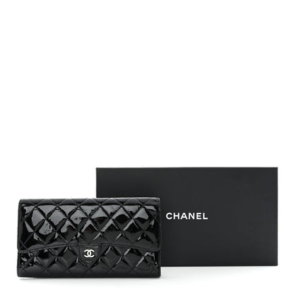 Chanel Patent Quilted Travel Wallet Black 14 of 14