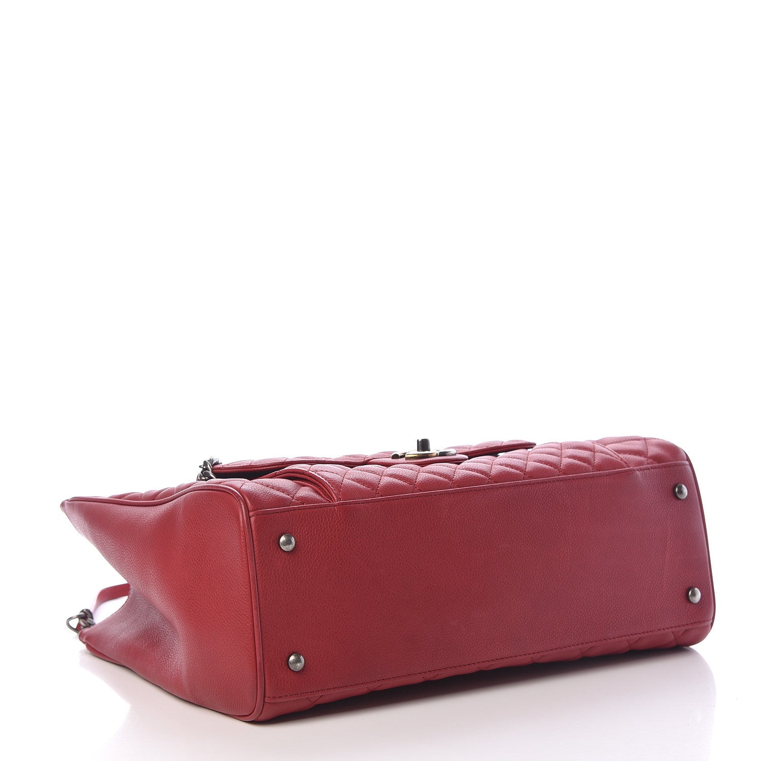 Chanel Caviar Quilted Large Casual Pocket Tote Red 4 of 18
