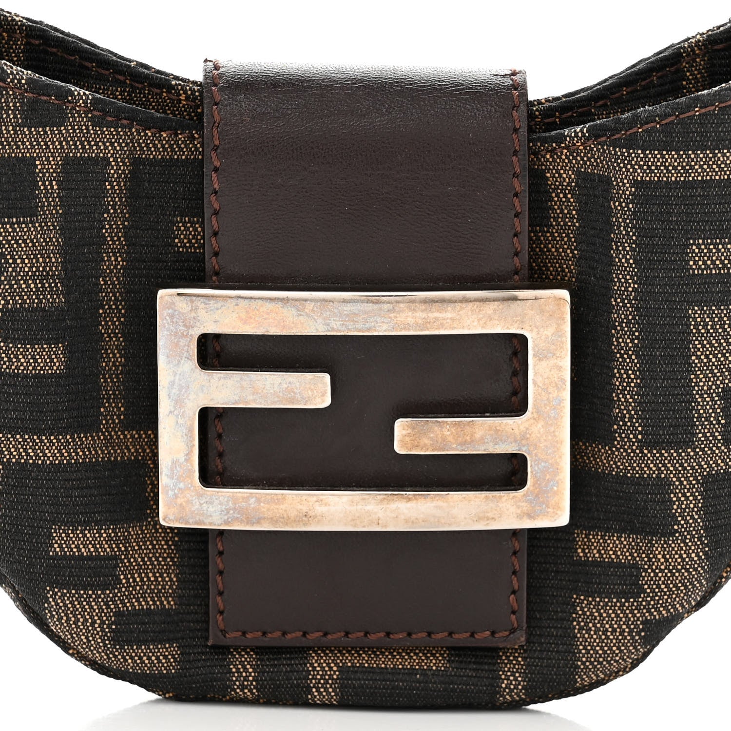 Fendi Zucca Mini Half Moon Baguette Tobacco 7 of 9