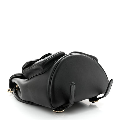 Chanel Shiny Caviar Quilted Medium Duma Pockets Drawstring Backpack Black 4 of 10