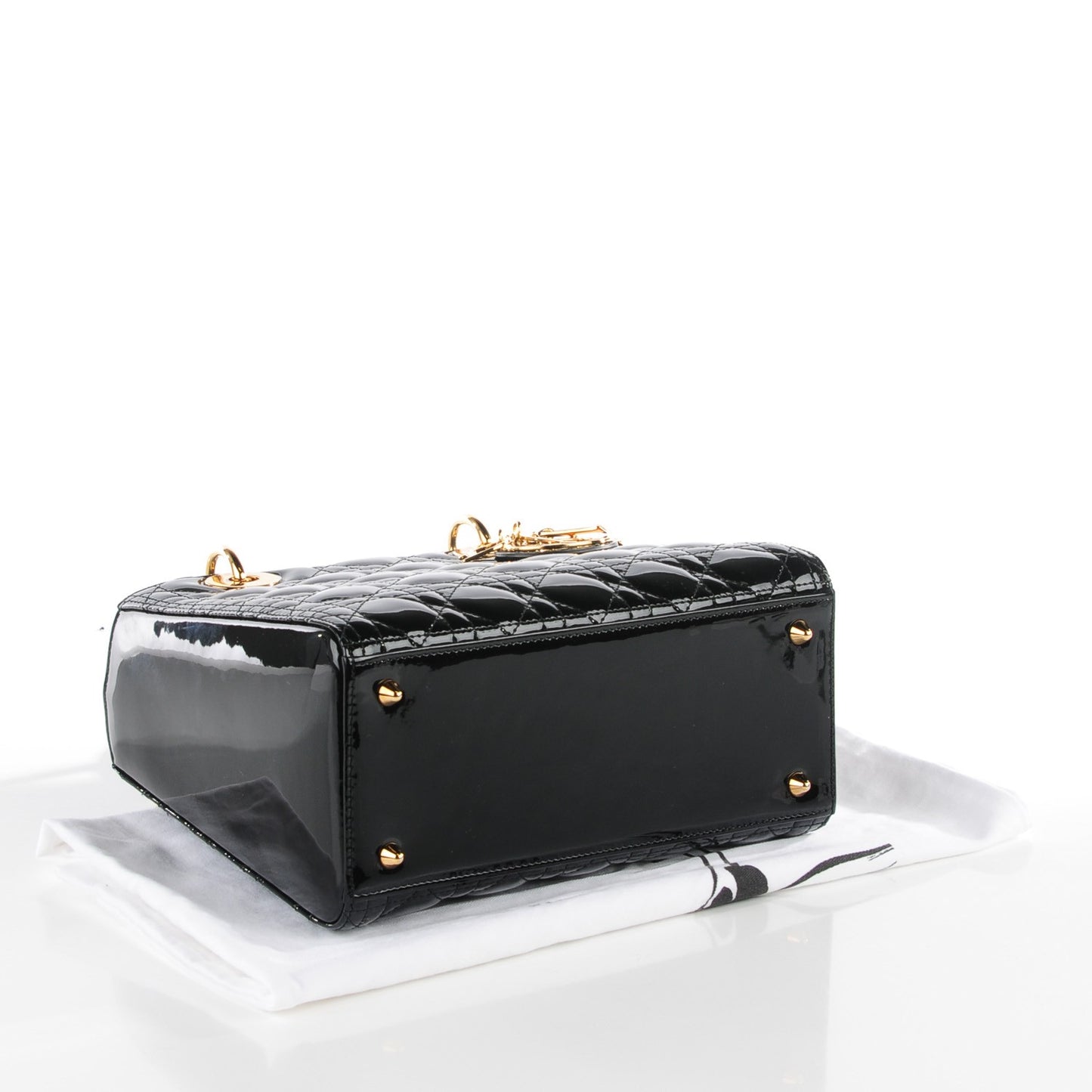 Patent Cannage Medium Lady Dior Black