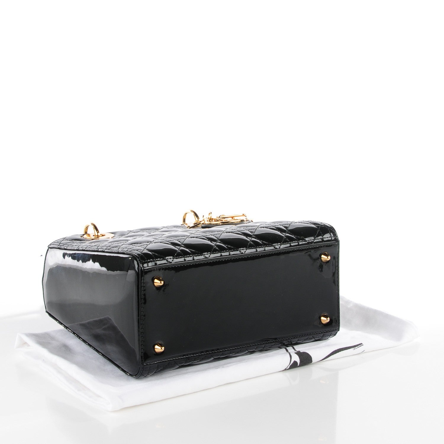 Christian Dior Patent Cannage Medium Lady Dior Black 4 of 9