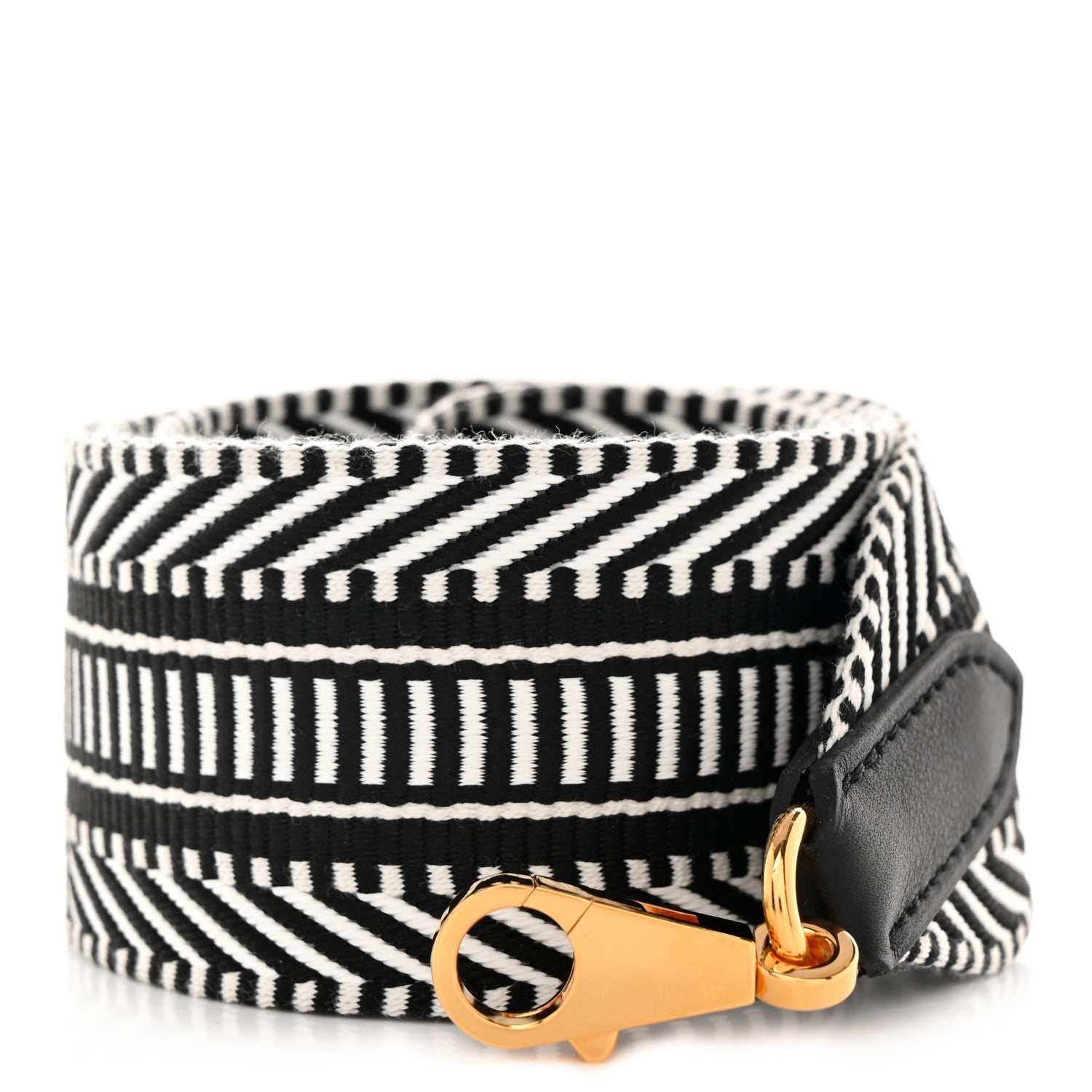 Hermes Toile Swift 50mm Sangle Cavale Shoulder Strap Black Ecru 1 of 6