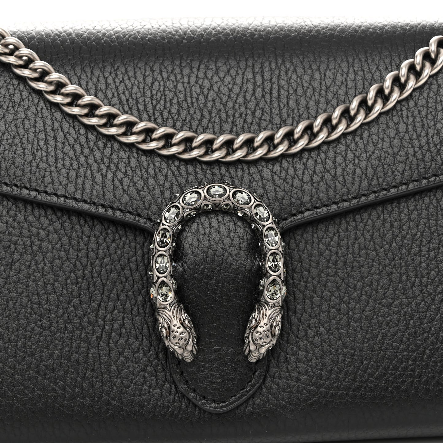 Calfskin Mini Dionysus Chain Wallet Black