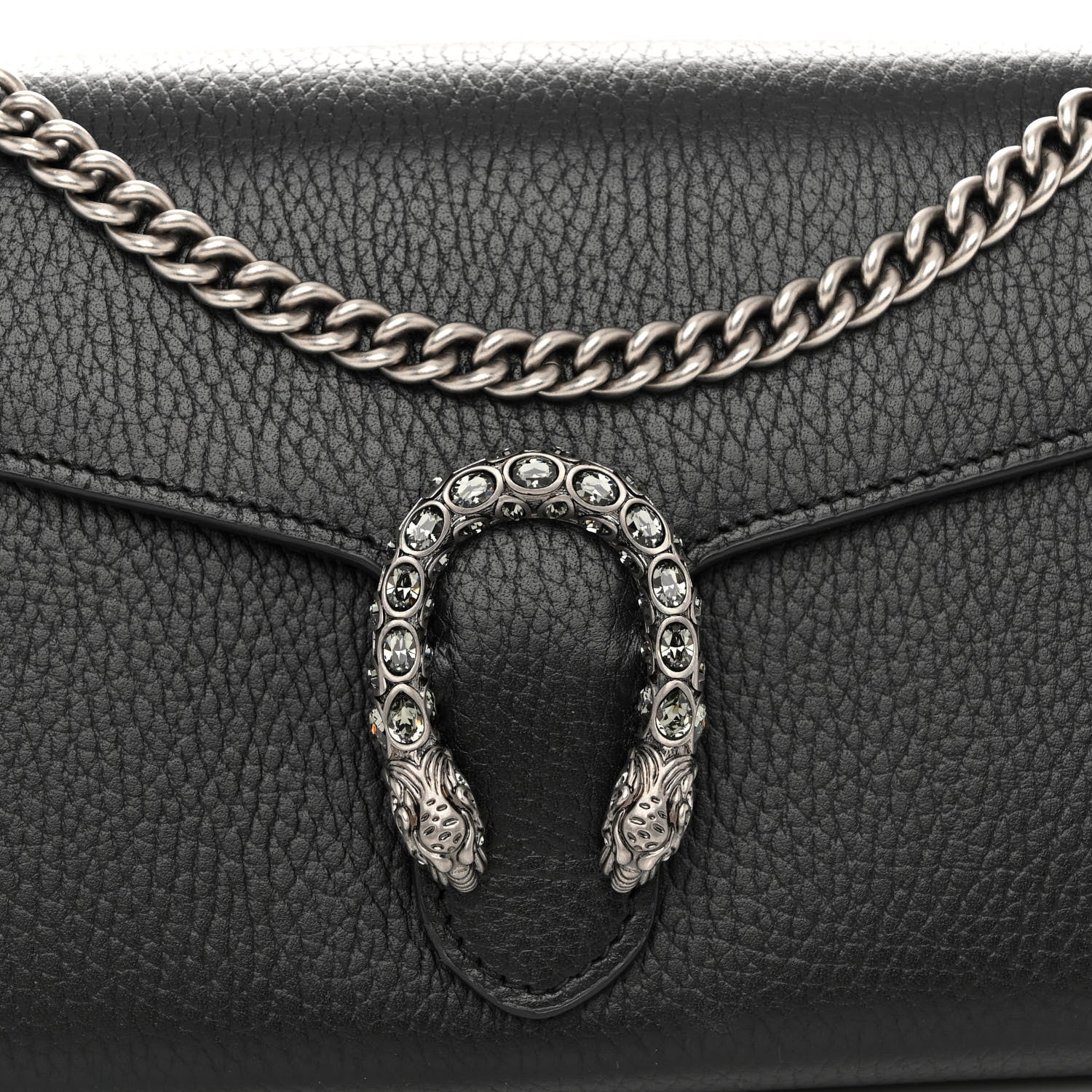 Gucci Calfskin Mini Dionysus Chain Wallet Black 7 of 9