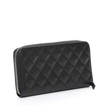 Chanel Caviar Quilted Large Gusset Zip Around Wallet Black 3 of 8