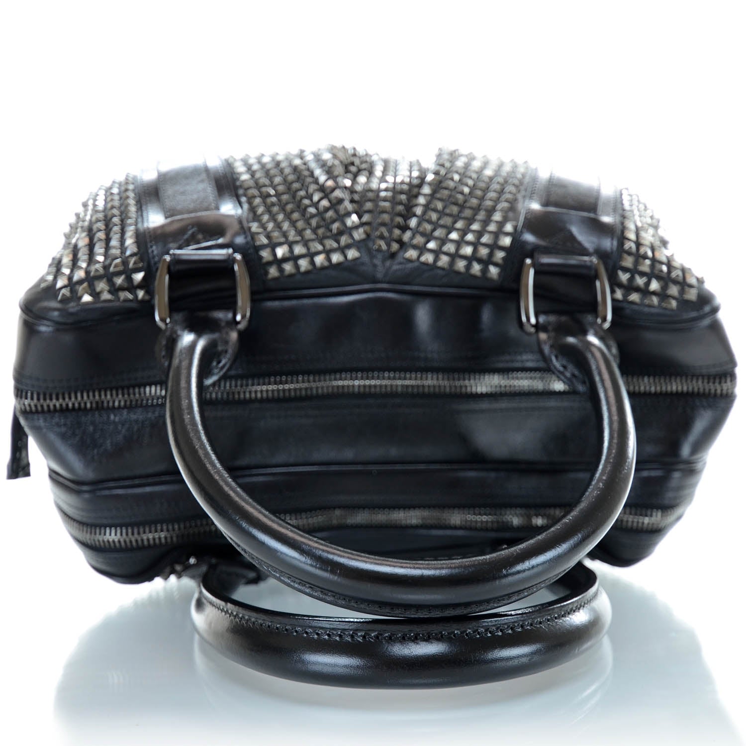 Burberry Prorsum Leather Studded Knight Satchel Black 6 of 10