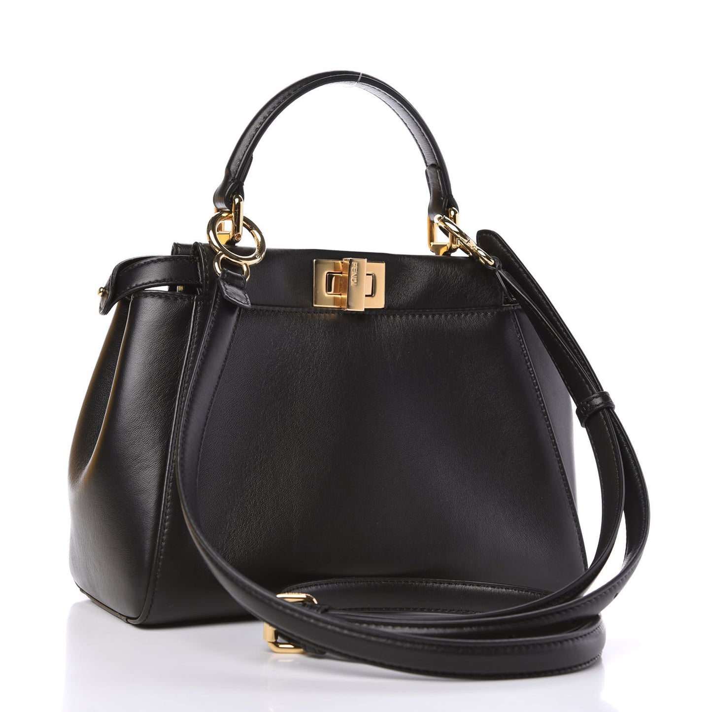 Nappa Stacked Bar Mini Peekaboo Iconic Satchel Black