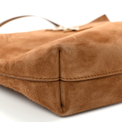 Saint Laurent Suede Pochon Shoulder Bag Caramel Cognac 8 of 9