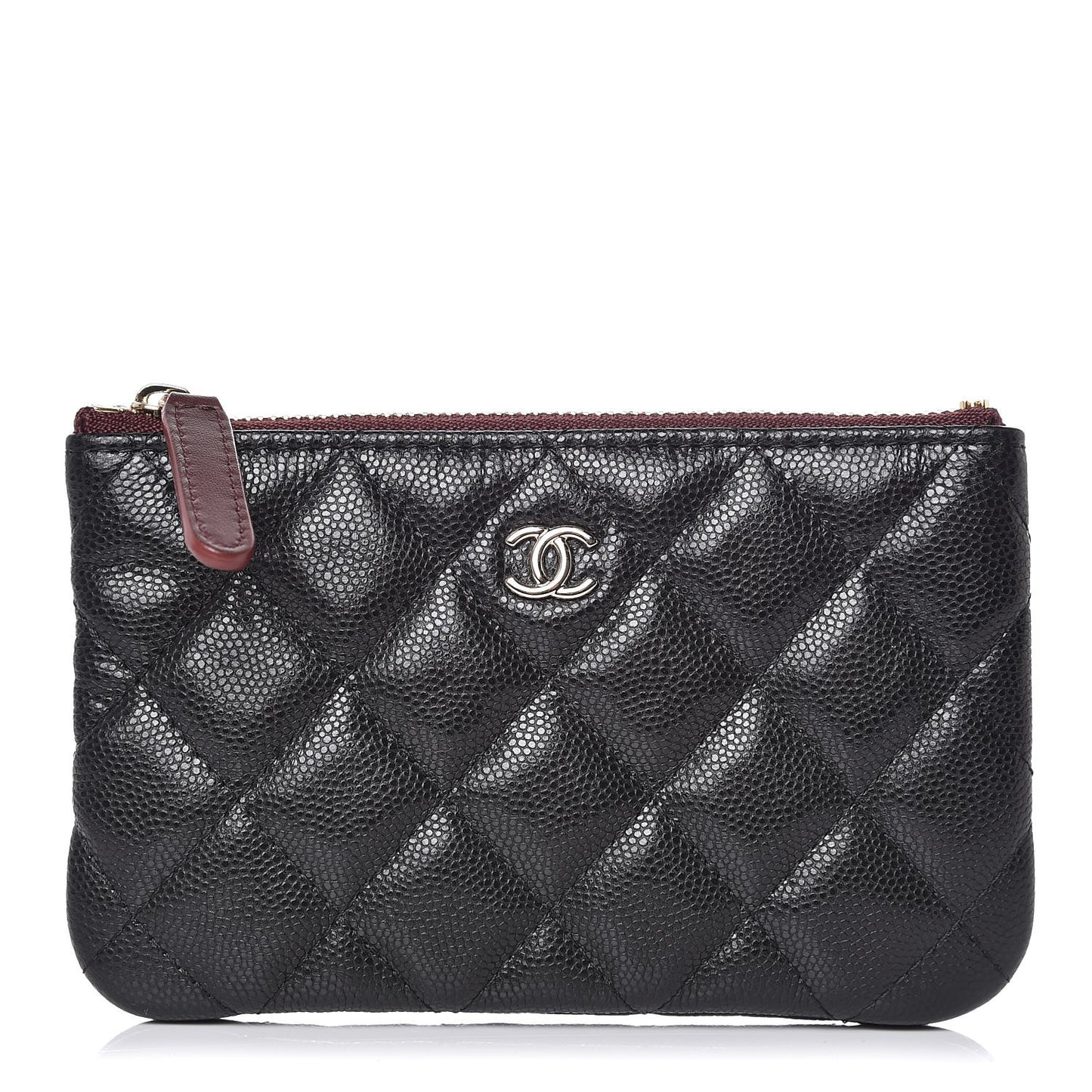 Caviar Quilted Small Cosmetic Case Black