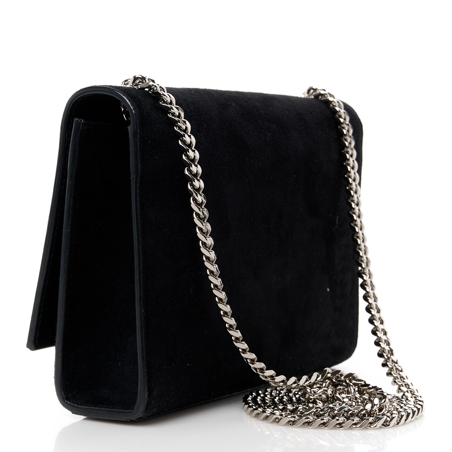 Saint Laurent Suede Medium Classic Monogram Kate Tassel Satchel Black 3 of 12