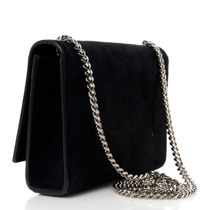 Saint Laurent Suede Medium Classic Monogram Kate Tassel Satchel Black 3 of 12