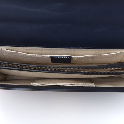 Gucci Calfskin Embroidered Riche Stripe Shoulder Bag Blue Red 4 of 8