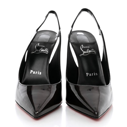 Christian Louboutin Metallic Patent Psychic Hot Chick Slingback 100 Pumps 39.5 Black 2 of 8