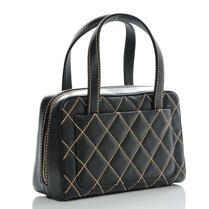 Chanel Calfskin Contrast Stitch Surpique Bowler Black 3 of 9