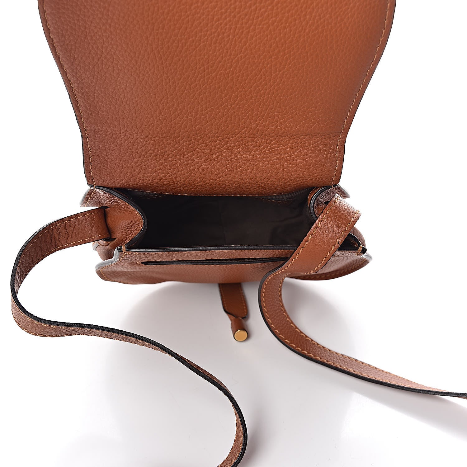 Chloe Calfskin Mini Marcie Round Crossbody Bag Tan 5 of 10